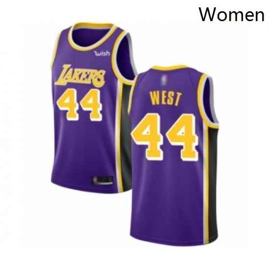 Womens Los Angeles Lakers 44 Jerry West Authentic Purple Basketball Jerseys Icon Edition